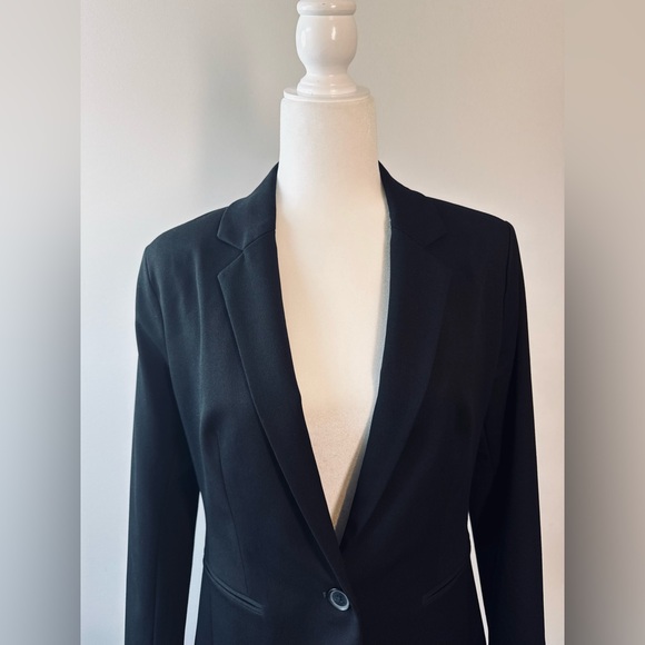 Express The Editor Studio Stretch One Button Black Women's Blazer Size 10 - Picture 6 of 16